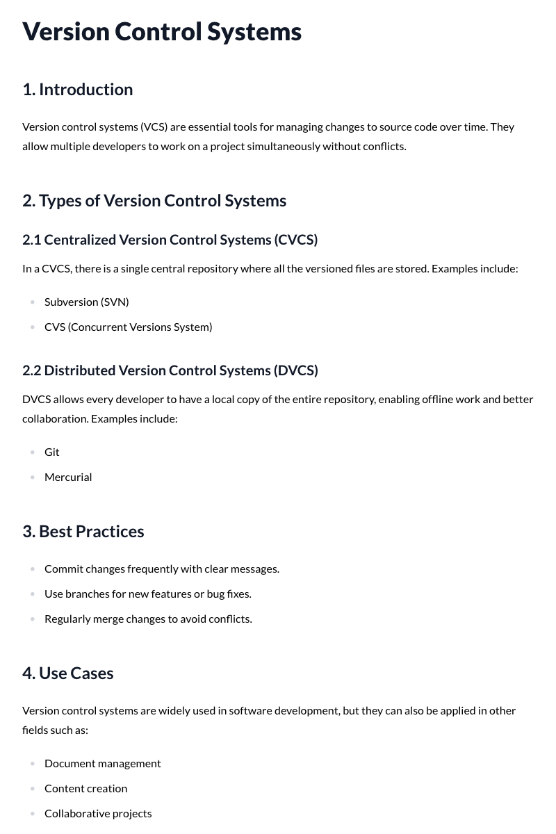 Version Control Systems