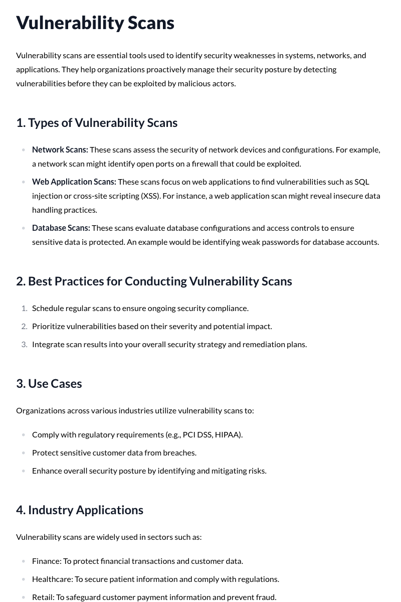 Vulnerability Scans