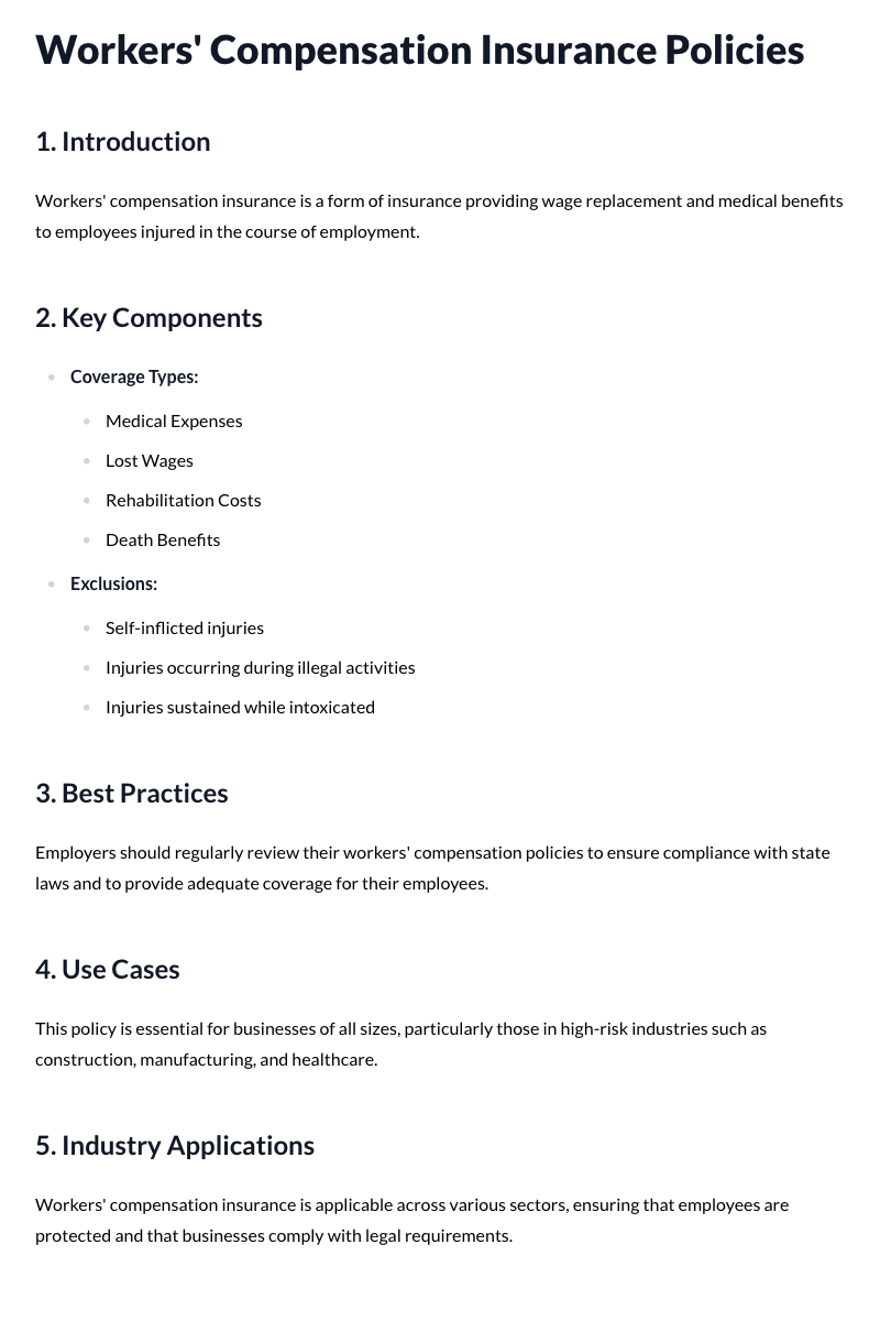 Workers' Compensation Insurance Policies